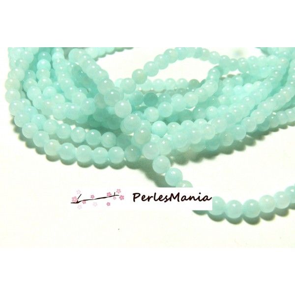 1 fil d'environ 95 perles JADE BLEU CLAIR 4mm couleur Y04
