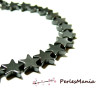 10 perles Hématite ETOILES plat 8mm Gris metallisé
