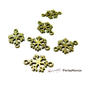 Breloques Pendentifs Connecteurs Étoiles des Neiges Bronze 19mm