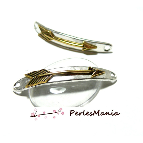 PAX 5 CONNECTEUR BOHO CHIC FLECHE DORE 5.3mm metal couleur ARGENT ANTIQUE S1184003