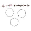 Pendentifs connecteur HEXAGONE, HEXAGONALE 17 par 15mm ARGENT VIF