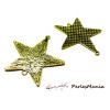 10 pendentifs CONNECTEUR GRANDE étoile martelée Vieil OR P15687