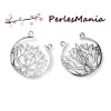 1 CONNECTEUR FLEUR DE LOTUS 11.2cm metal couleur ARGENT PLATINE ( S1189305 )