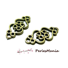 connecteurs pendentif arabesque 2B7507 metal couleur BRONZE