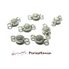 Pendentifs CONNECTEUR ROND Mini picot métal couleur ARGENT ANTIQUE