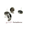 PAX 50 Supports de Boucle d'oreille puce 12mm GUN METAL