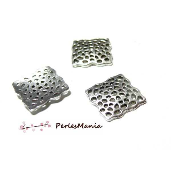Multi-Connecteur Pendentif Carré Dentelle 2Y6829 – Métal Argent Antique