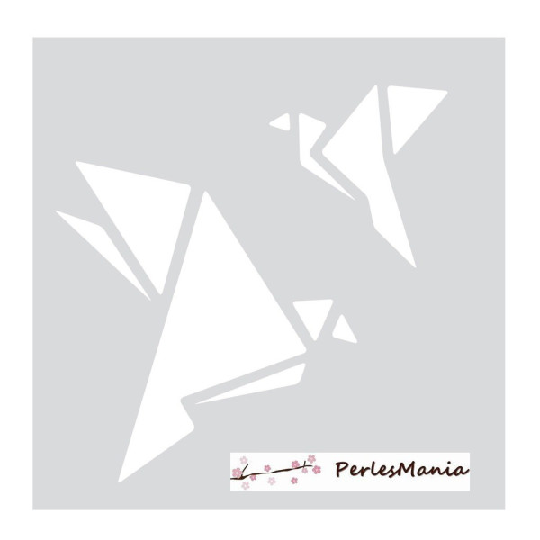Pochoir statique, pour peinture et effet sur verre 10 cm, ORIGAMI