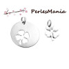 PAX 3 SET de 2 pendentifs TREFLES metal couleur ARGENT PLATINE S1188900