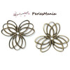 10 pendentifs multiconnecteurs FLEUR metal couleur Bronze ( S1190287 )