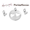 pendentifs COEUR metal couleur ARGENT PLATINE