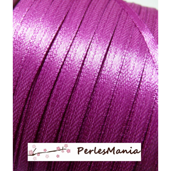 10 mètres ruban satin EXTRA FIN Rose Fushia 3mm PY034 mercerie pour bijoux