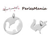 PAX 3 SET de 2 pendentifs RENARD metal couleur ARGENT PLATINE S1188905