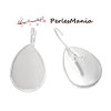 10 pièces boucle d'oreille DORMEUSE PLATEAU forme GOUTTE 18 par 25mm ARGENT VIF ( S1145032 )