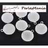 PAX: 10 Supports de pendentif QUALITE EXTRA 20mm metal ARGENT VIF S114171