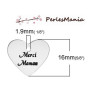 ESTAMPE PENDENTIF MERCI MAMAN ARGENT PLATINE EN ACIER INOXYDABLE