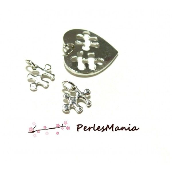 PAX 3 SET de 3 pendentifs L AMOUR est un PUZZLE metal couleur ARGENT PLATINE S1188915