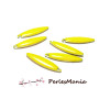 10 sequins médaillons émaillés BIFACE NAVETTES FINES 6 par 23mm JAUNE A017