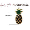 PAX 5 pendentifs émaillés ANANAS NOIR 24mm S1164732