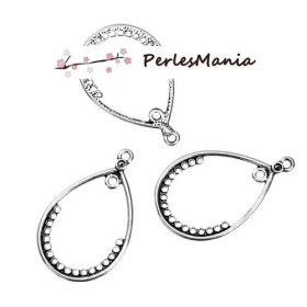 Multi Connecteurs Goutte 41mm – Métal Finition Argent Antique