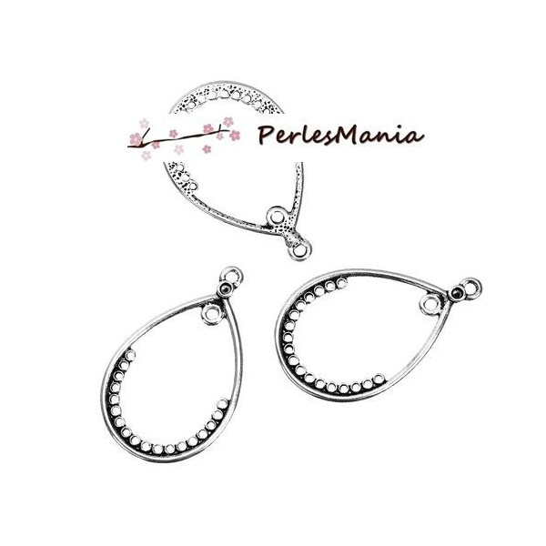 Multi Connecteurs Goutte 41mm – Métal Finition Argent Antique