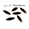 PAX 5 sequins médaillons émaillés BIFACE NAVETTES FINES 5 par 15mm NOIR S1185565