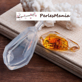 1 MOULE EN SILICONE FORMES 3D FACETTEES POUR CREATIONS BIJOUX EN RESINE S1186544