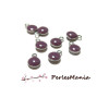 10 sequins médaillons émaillés biface rond 3D taille 6mm VIOLET ref 47