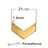 PAX 10 pendentifs, breloque CHEVRON 21mm metal DORE S1189500