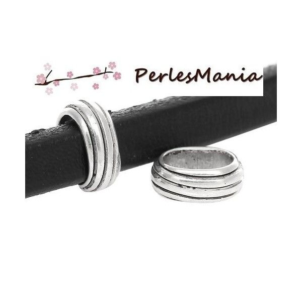PAX 50 slides passant perles intercalaire ENTRELACS metal couleur ARGENT ANTIQUE S1135405