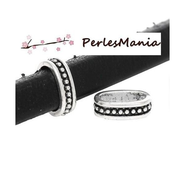 PAX 100 slides passant perles intercalaire PICOTS metal couleur ARGENT ANTIQUE S1135410
