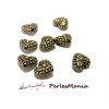 perles intercalaires COEUR BIFACE metal couleur Bronze