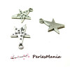 PAX: 30 pendentifs breloques PLUIES D TOILES 22 par 15mm metal couleur ARGENT ANTIQUE S115939
