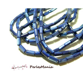 Perles COLONNE NACRE BLEU TURQUOISE en 8 par 4mm