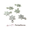 PAX: 50 pendentifs breloques ETOILES AVEC MOTIFS 19 par 13mm metal couleur ARGENT ANTIQUE S112345