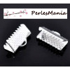 GRIFFE PINCE ATTACHE RUBAN 13mm ARGENT VIF embouts, serre fils S114704