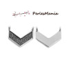 Pendentifs, breloque connecteur CHEVRON STARDUST 20mm metal couleur ARGENT