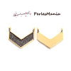 PAX 5 pendentifs, breloque connecteur CHEVRON STARDUST 20mm metal couleur DORE S1193836