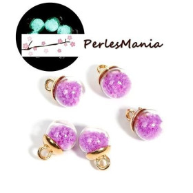 Pendentifs Globes Bulles en Verre Rose Fuchsia Lumineux Reine du Disco