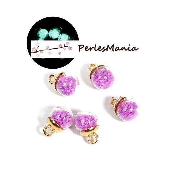 Pendentifs, GLOBES BULLES EN VERRE, s illumine la nuit ROSE FUSCHIA REINE du DISCO