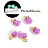 Pendentifs, GLOBES BULLES EN VERRE, s illumine la nuit ROSE FUSCHIA REINE du DISCO
