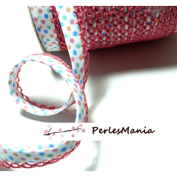 ruban biais MULTIPOIS et DENTELLE 12mm 7148216 collection 2273, DIY