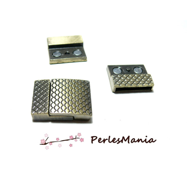 2 FERMOIRS MAGNETIQUES AIMANTES STYLE ECAILLE BRONZE HK005