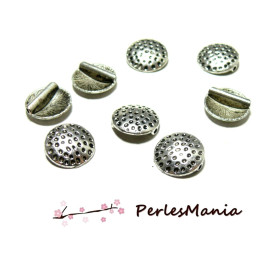 Perles intercalaires CERCLE MARTELE metal couleur ARGENT ANTIQUE ref 30