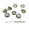 Perles intercalaires CERCLE MARTELE metal couleur ARGENT ANTIQUE ref 30