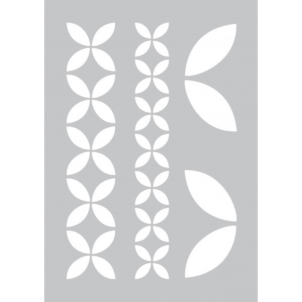 Pochoir statique pour TISSU GEOMETRIQUE FLORAL