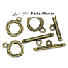 10 sets fermoirs T toggle TORSADE metal couleur BRONZE ( S113046 )
