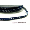 1 m ruban surpiqué bleu marine et blanc 5mm ref 4599 collection 4
