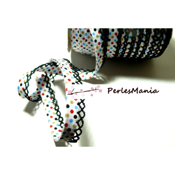 ruban biais MULTIPOIS et DENTELLE 12mm 7148216 collection 2447, DIY
