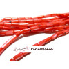 1 fil d'environ 50 perles COLONNE NACRE ROUGE en 8 par 4mm H1607